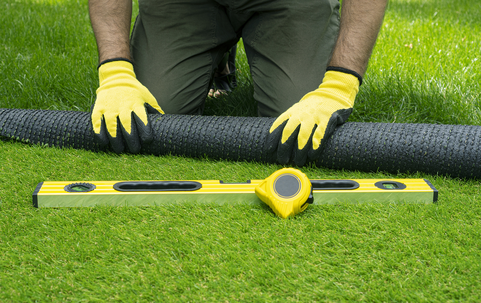 Artificial turf installation project in Pasadena, TX